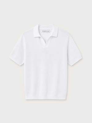 POLO TRICOT ESTRUCTURA BLANCO