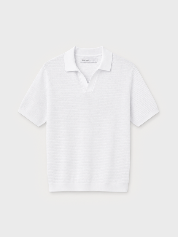 POLO TRICOT ESTRUCTURA BLANCO