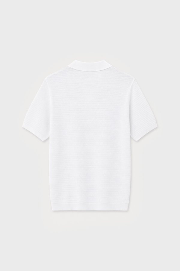 POLO TRICOT ESTRUCTURA BLANCO