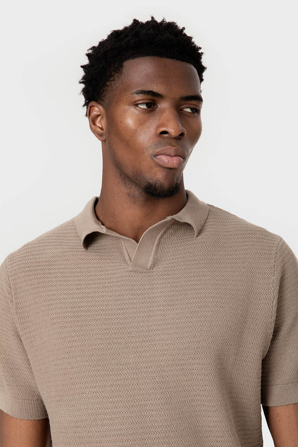 POLO TRICOT ESTRUCTURA BEIGE