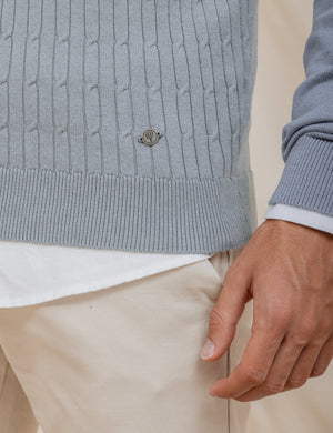 JERSEY POLO NUDOS CELESTE