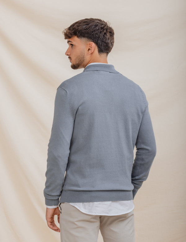 JERSEY POLO NUDOS CELESTE