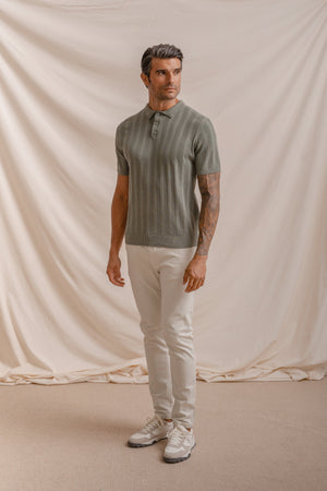 POLO TRICOT RAYA CALADA VERDE