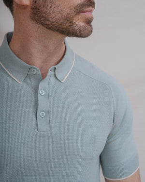 POLO TRICOT ESTRUCTURA VERDE