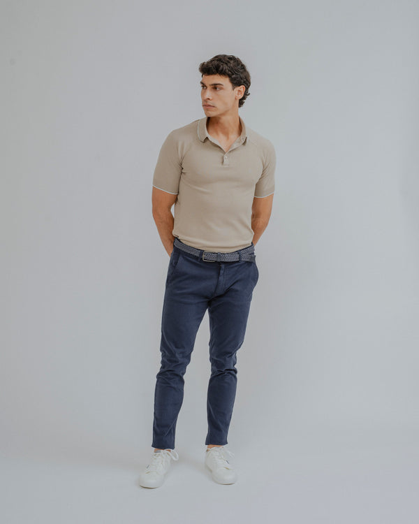 POLO TRICOT ESTRUCTURA BEIGE