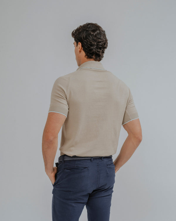 POLO TRICOT ESTRUCTURA BEIGE