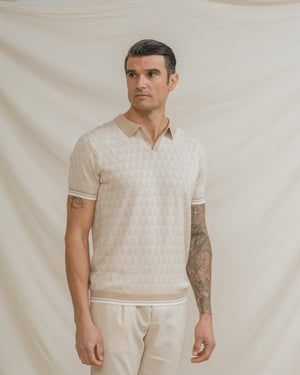 POLO TRICOT ESTRUCTURA BEIGE