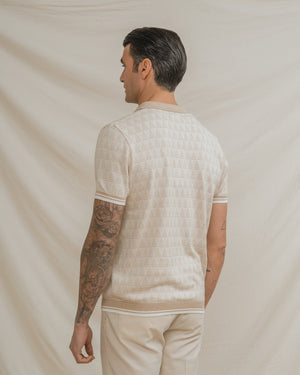 POLO TRICOT ESTRUCTURA BEIGE