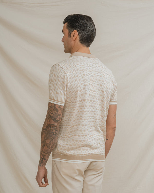 POLO TRICOT ESTRUCTURA BEIGE