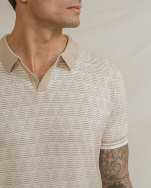 POLO TRICOT ESTRUCTURA BEIGE