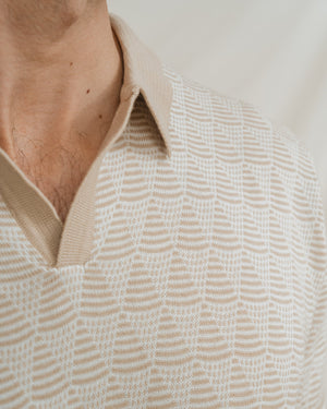 POLO TRICOT ESTRUCTURA BEIGE