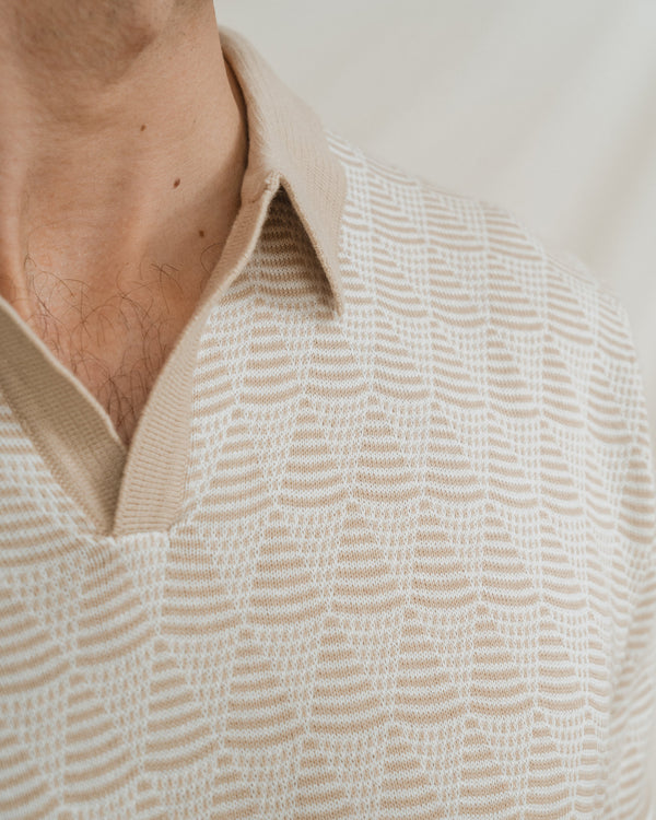 POLO TRICOT ESTRUCTURA BEIGE