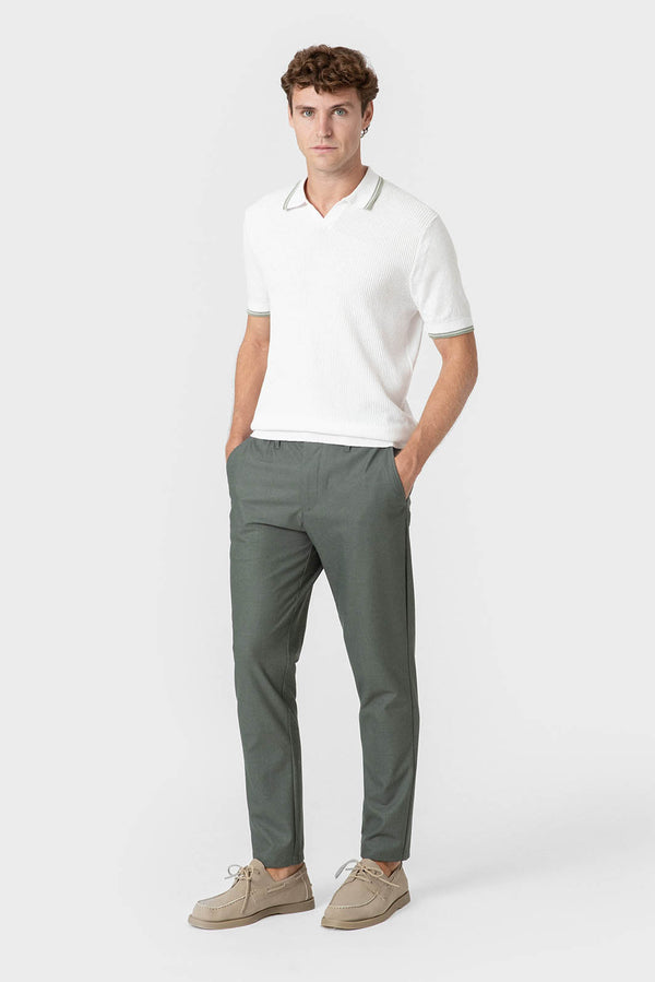 POLO TRICOT RAYA CUADRILLÉ BLANCO