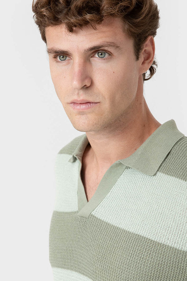 POLO TRICOT PANELADO CANALÉ VERDE