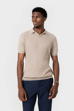 POLO TRICOT NUDOS BEIGE