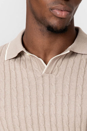 POLO TRICOT NUDOS BEIGE