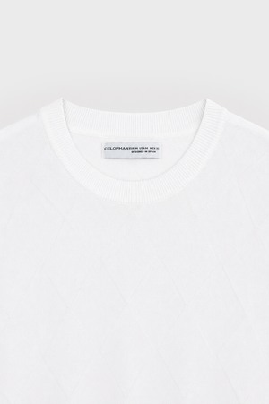 JERSEY TRICOT ROMBOS BLANCO