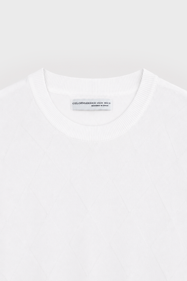 JERSEY TRICOT ROMBOS BLANCO