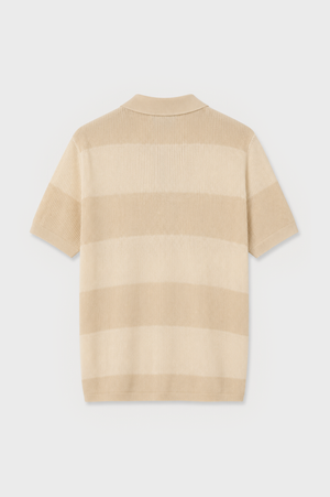 POLO TRICOT PANELADO BEIGE