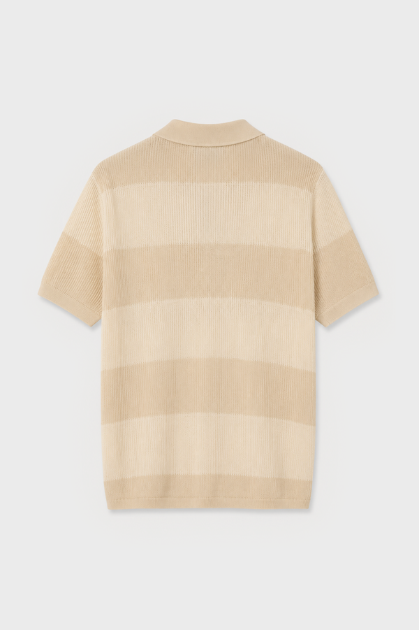 POLO TRICOT PANELADO BEIGE