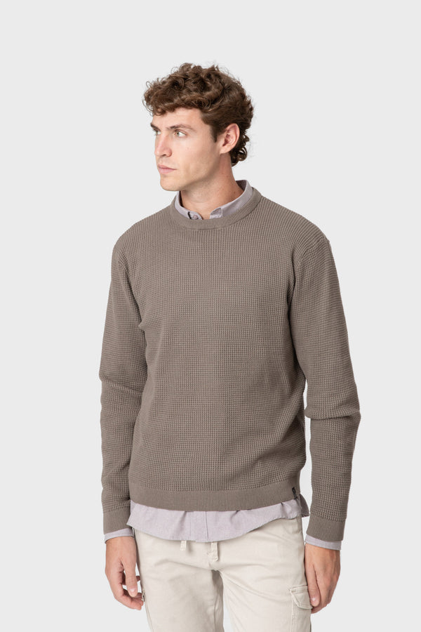 JERSEY CUADRILLÉ MARRÓN