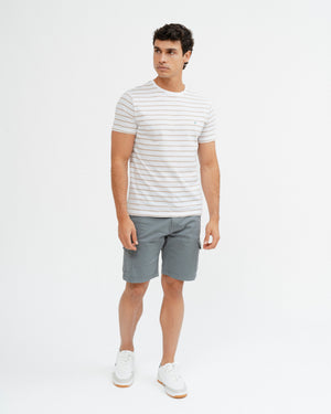 CAMISETA RAYA TEJIDA BEIGE