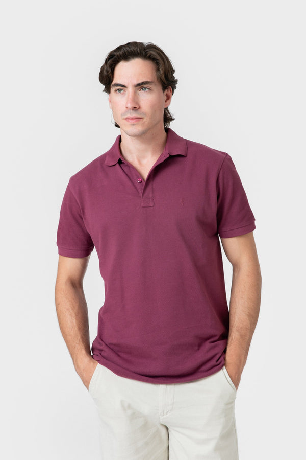 POLO BÁSICO REGULAR FIT BURDEOS
