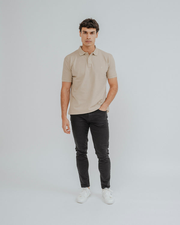POLO BÁSICO REGULAR FIT BEIGE