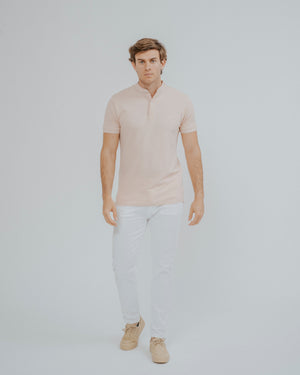 POLO BÁSICO CUELLO MAO ROSA
