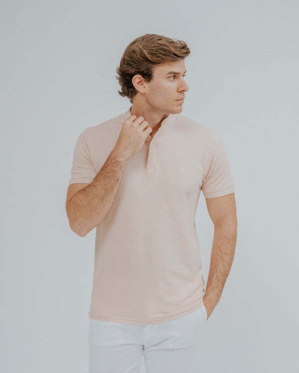 POLO BÁSICO CUELLO MAO ROSA