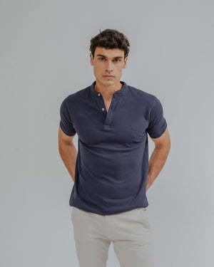 POLO BÁSICO CUELLO MAO MARINO