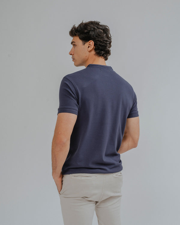 POLO BÁSICO CUELLO MAO MARINO