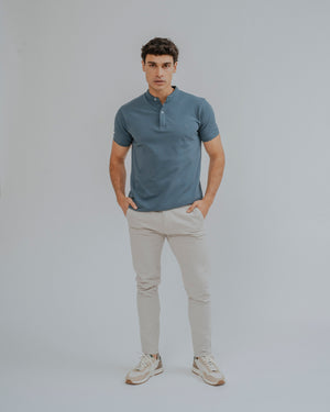 POLO BÁSICO CUELLO MAO VERDE