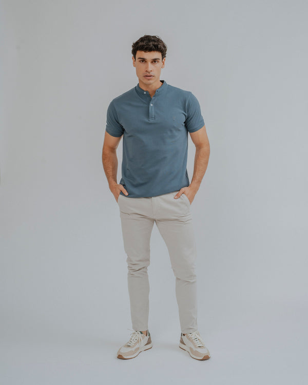 POLO BÁSICO CUELLO MAO VERDE