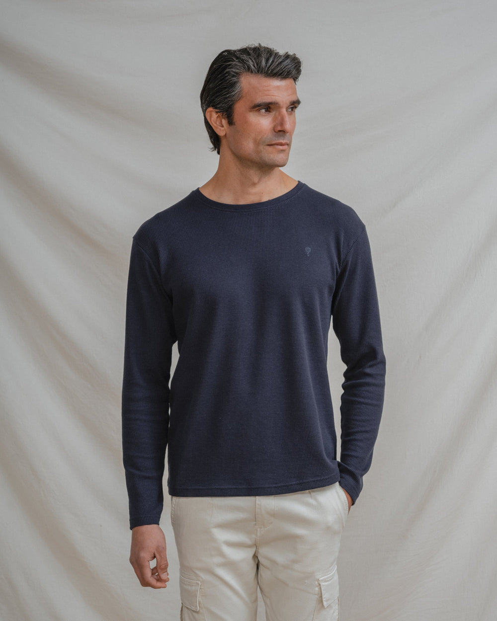 CAMISETA MANGA LARGA CUADRILLÉ AZUL