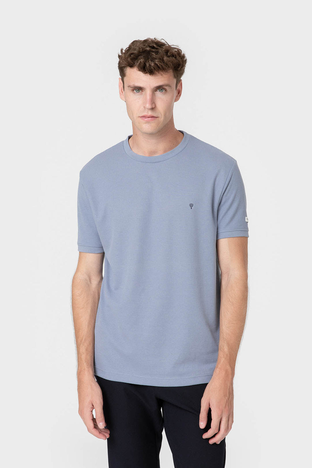 CAMISETA CUADRILLÉ CELESTE