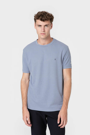 CAMISETA CUADRILLÉ CELESTE