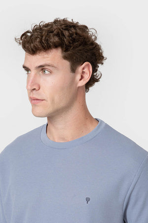 CAMISETA CUADRILLÉ CELESTE