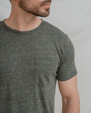 CAMISETA MEZCLA BOLSILLO VERDE