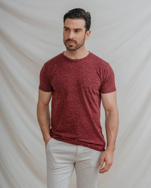 CAMISETA MEZCLA BOLSILLO BURDEOS