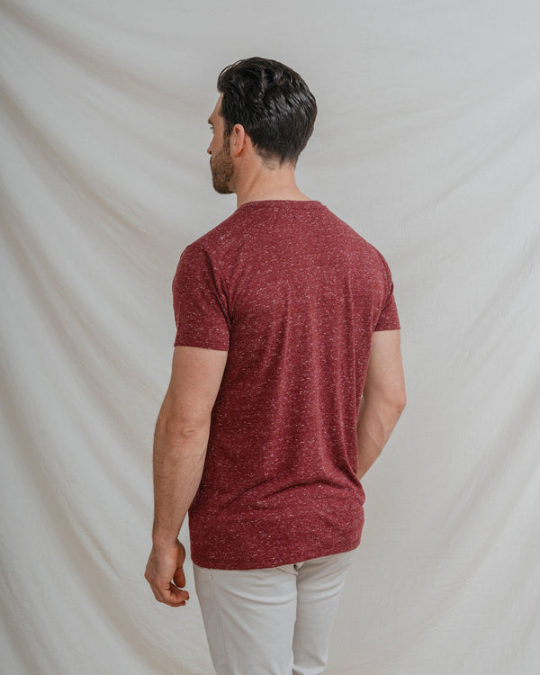 CAMISETA MEZCLA BOLSILLO BURDEOS