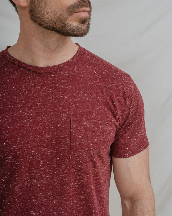 CAMISETA MEZCLA BOLSILLO BURDEOS
