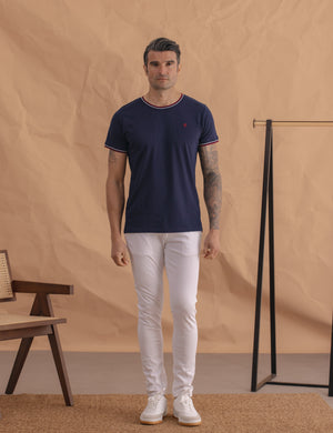 CAMISETA BÁSICA RIBETE BICOLOR