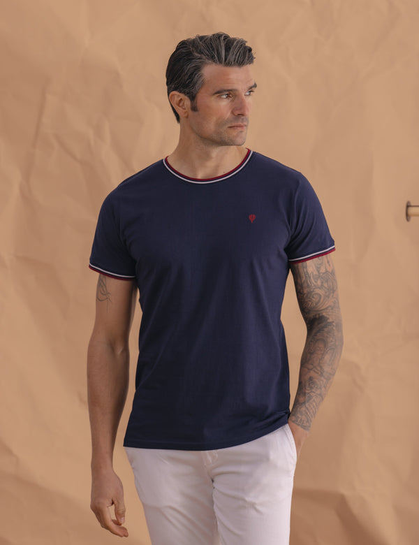 CAMISETA BÁSICA RIBETE BICOLOR