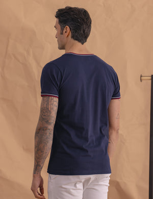 CAMISETA BÁSICA RIBETE BICOLOR