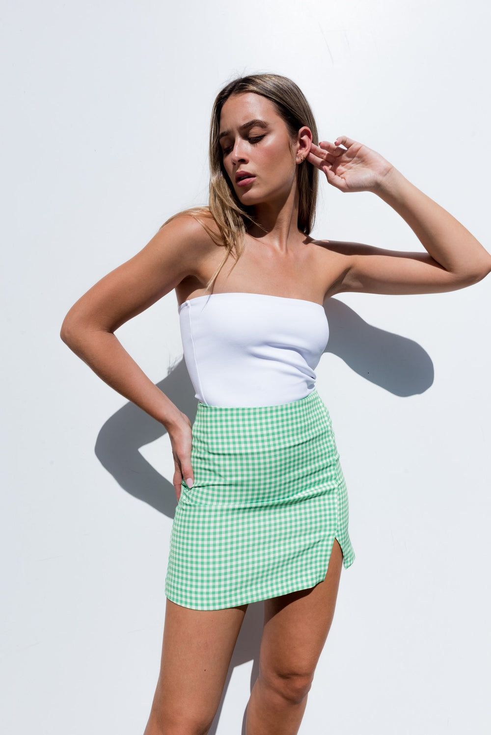 GINGHAM CHECK MINI SKIRT