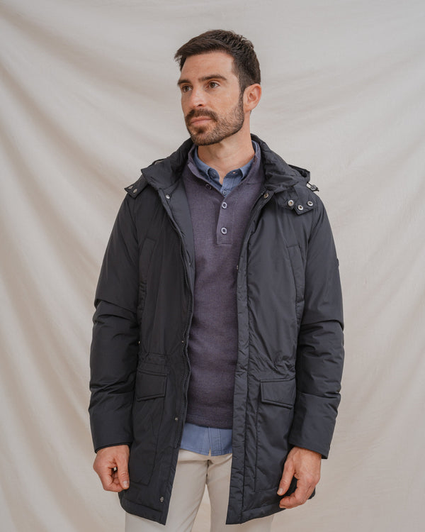 PARKA AZUL CAPUCHA