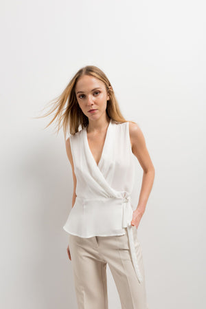 Chemisier croisé avec boucle