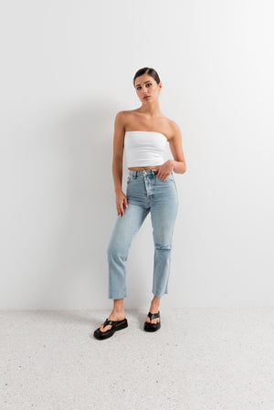 Ripped straight jeans