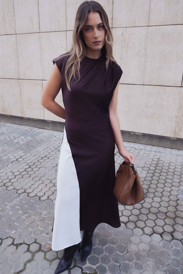VESTIDO MIDI COMBINADO